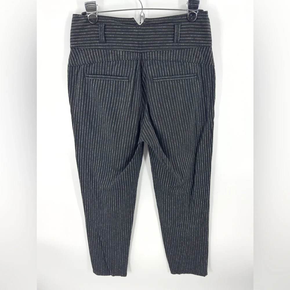 Sundance Pants Womens 4 Amelia Linen Blend Pinstripe Pleated Academia Goth - Picture 4 of 10